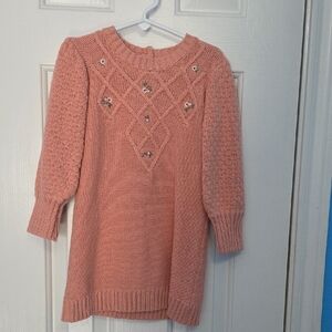 Nicole Miller Coral Kids Sweater with Floral Details